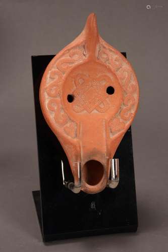 Roman Style Pottery Oil Lamp,
