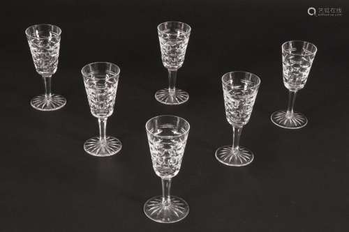 Six Waterford Crystal Sherry Glasses,