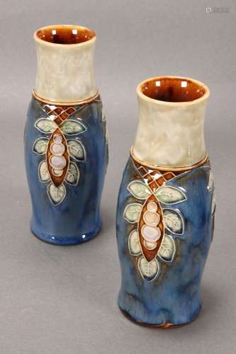 Pair of Royal Doulton Lambeth Vases,