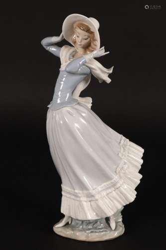 Large Lladro `Spring Breeze` Porcelain Figure,