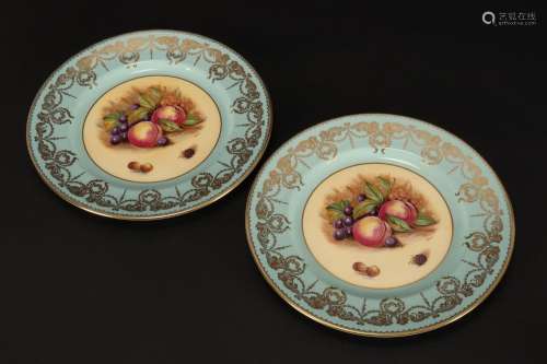 Pair of Aynsley Porcelain Cabinet Plates,