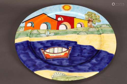 Italian Pottery Charger by Nino Parrucca,