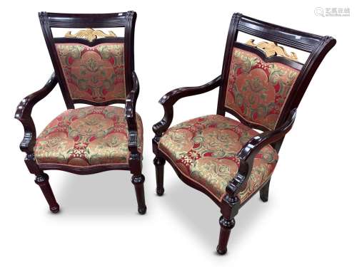 Pair of French Empire Style Armchairs,