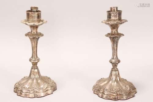 Pair of Silver Plate Candle Sticks,