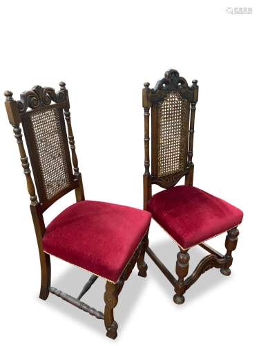 Pair of Edwardian High Back Chairs,