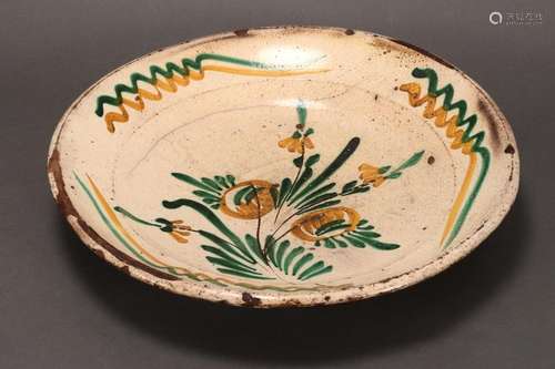 17th Century Spanish Tin Glaze Charger,