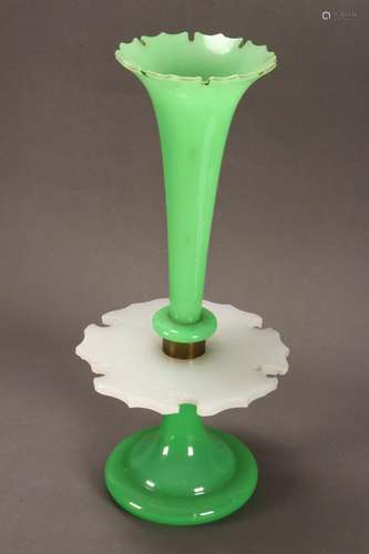 Large Green Glass Tulip Vase,