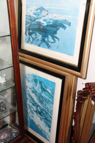 Five Large Framed Charles Billich Prints,