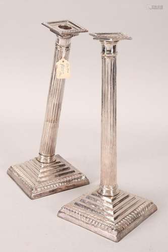 Pair of Silver Plate Candle Sticks,