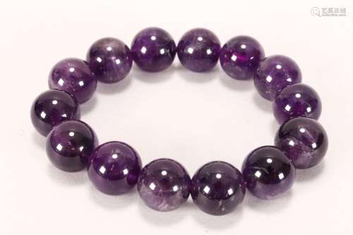 Large Amethyst Bead Bracelet,