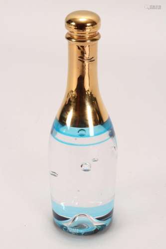 Kosta Boda Art Glass Champagne Bottle,