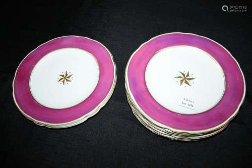 Set of Eight 19th Century Porcelain Plates,