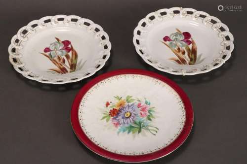 Pair of Pierced Austrian Cabinet Plates,