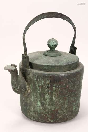 Large Japanese Metal Tea Pot,