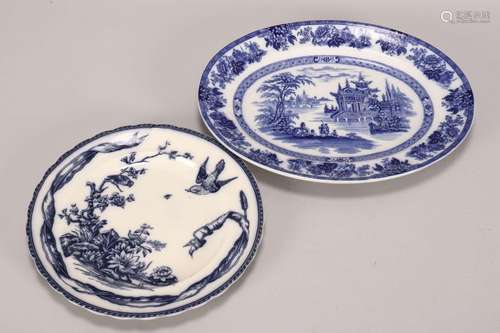 Doulton Burslem Blue and White Serving Plate,