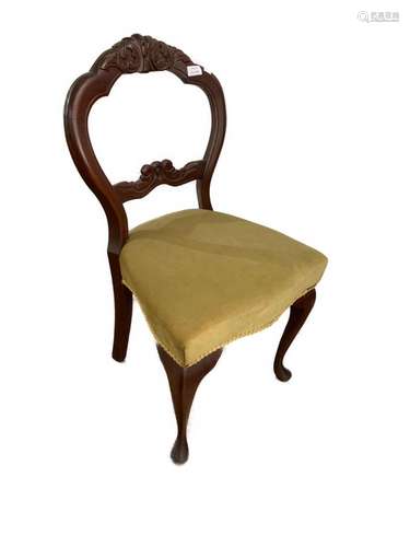 Two Victorian Balloon Back Dining Chair,