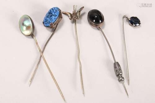 Five Assorted Stick Pins,