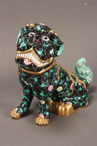 Herend Siang Noir Porcelain Foo Dog,