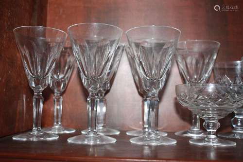 Seven Waterford Crystal Wine Glasses,