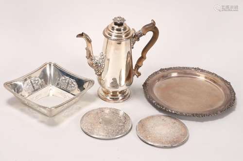 Five Silver Plate Items,