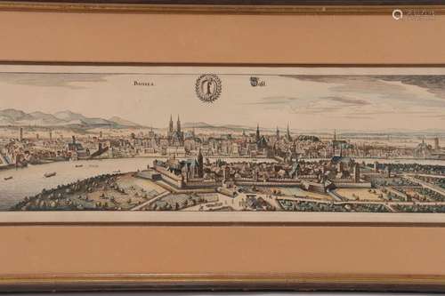 Coloured Etching of Basel Switzerland,