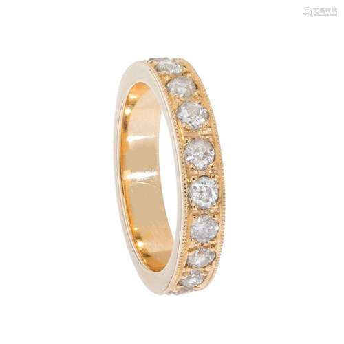 Ring wedding ring in 18k yellow gold. With diamond arch, bri...