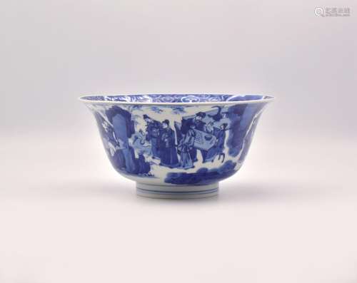 A GOOD CHINESE BLUE AND WHITE PORCELAIN ‘EIGHTEEN SCHOLARS’ ...