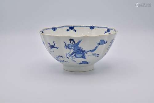 A CHINESE BLUE AND WHITE PORCELAIN BOWL, QING DYNASTY, KANGX...