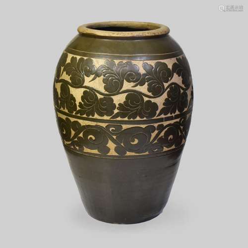 A CHINESE LARGE CIZHOU JAR, YUAN DYNASTY, 1271 - 1368