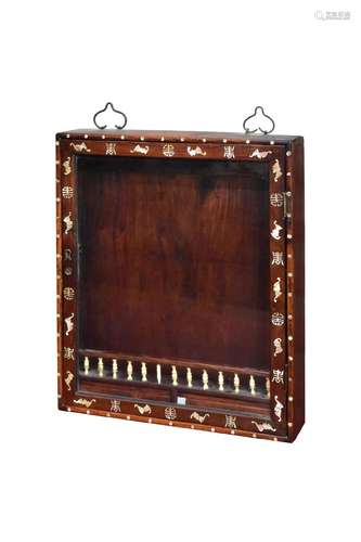 λ A NEAR PAIR OF CHINESE ROSEWOOD & MOTHER OF PEARL INLA...