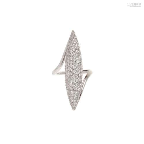 STEFAN HAFNER designer shuttle ring, in 18 kt white gold, wi...