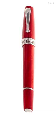 "MONTEGRAPPA" FOUNTAIN PEN, EXTRA 1930 RED. Red ce...