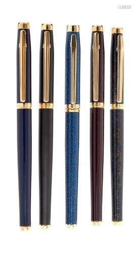 ELYSÉE FOUNTAIN PENS. Steel body and lacquer. 18Kt gold nib,...