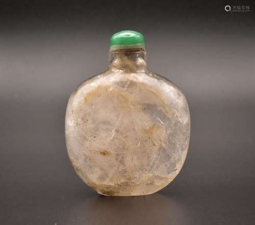 A CHINESE ‘RUSTIC CRYSTAL MASTER’ CARVED SNUFF BOTTLE, QING ...