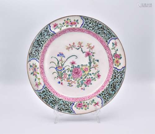 A CANTON ENAMEL DISH, QING DYNASTY, QIANLONG PERIOD, 1736 – ...