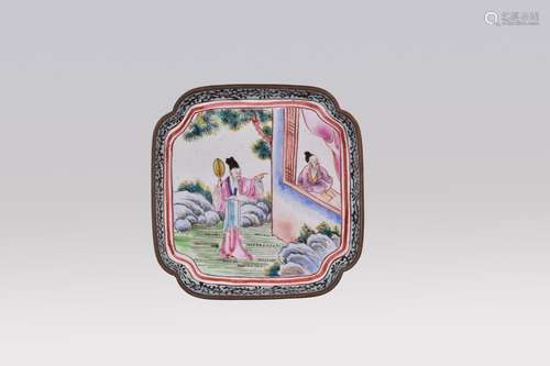 A CANTON ENAMEL DISH, QING DYNASTY, QIANLONG PERIOD, 1736 - ...