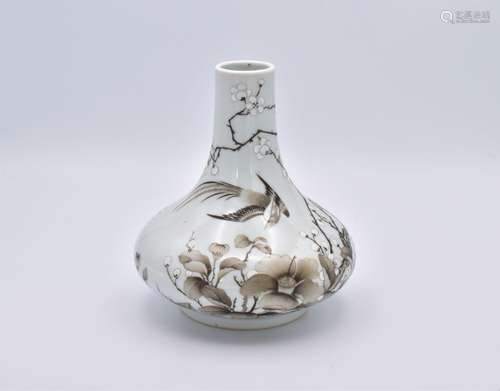 Ω A CHINESE ENGRISAILLE PHEASANT AND PRUNUS PORCELAIN BOTTLE...