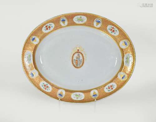 A CHINESE EXPORT ‘PORTUGUESE-MARKET’ ARMORIAL MEAT DISH QING...