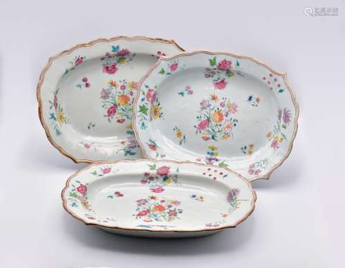 A SET OF THREE CHINESE EXPORT ‘FAMILLE-ROSE’ PORCELAIN MEAT ...