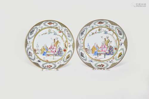 A PAIR OF CHINESE EXPORT ‘FAMILLE ROSE’ ‘PRONK DOCTOR’S VISI...