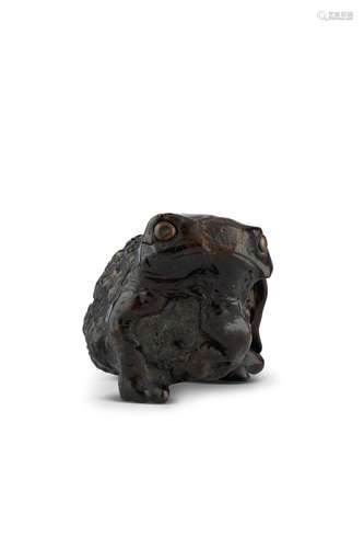 CRAPAUD EN RACINE SCULPTÉEJAPON, ÉPOQUE EDO, XVIIIÈME SIÈCLE