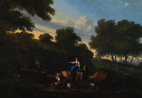 ATTRIBUTED TO NICOLAES BERCHEM (DUTCH 1620-1683), DROVER WIT...