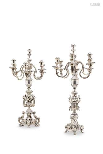 PAIRE DE CANDELABRES D'EPOQUE NAPOLEON IIISECONDE MOITIE DU ...