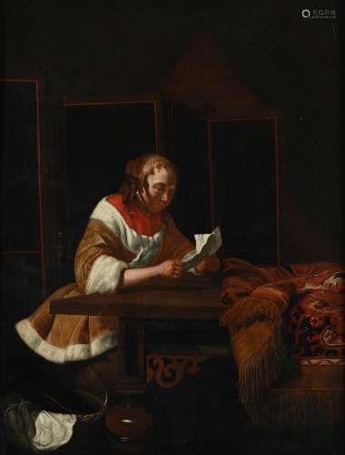 AFTER GERARD TER BORCH, A LADY READING A LETTER