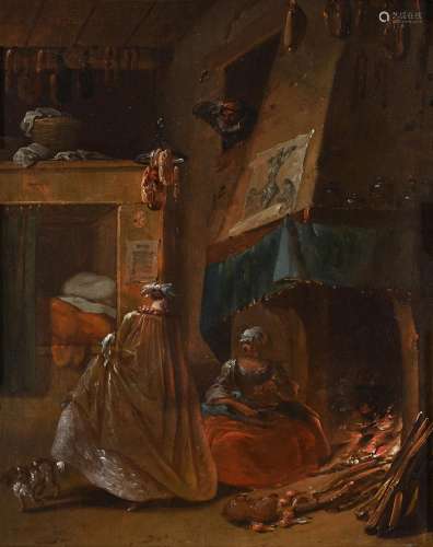 CIRCLE OF WILLEM KALF (DUTCH 1619-1693), A LADY AND A MAID I...