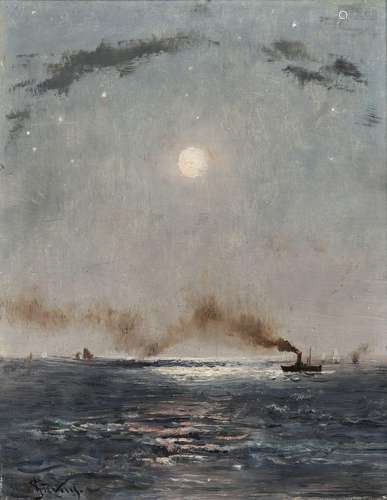 ALFRED STEVENS (1823-1906)Marine de nuit