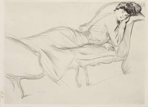 PAUL-CÉSAR HELLEU (VANNES 1859- 1927 PARIS)Portrait de femme...