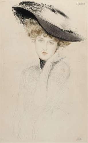 PAUL-CÉSAR HELLEU (VANNES 1859- 1927 PARIS)Portrait de femme...