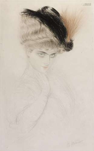 PAUL-CÉSAR HELLEU (VANNES 1859- 1927 PARIS)Portrait de femme...