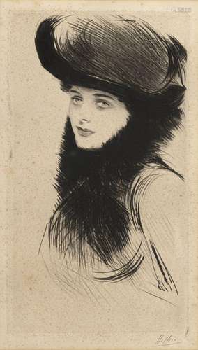 PAUL-CÉSAR HELLEU (VANNES 1859-1927 PARIS)Portrait de femme ...